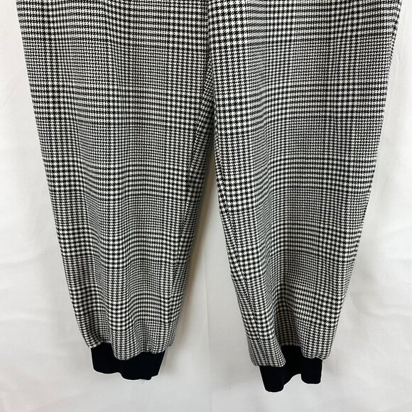 Alice & Olivia Houndstooth Classics Pants 14 Black White Elastic Waist Jogger - Picture 4 of 10